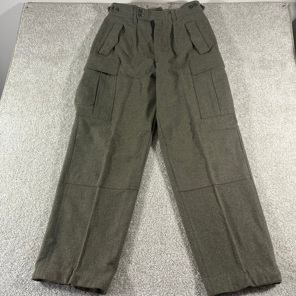 Vintage 1963 Seyntex Wool Military Field Cargo Pants Olive Drab 32x31 11/63